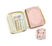 Étui de transport de la Bible pour femme - Couverture de livre | Sac floral | Imprimé floral | Organiseur de rangement portable esthétique à fermeture éclair, support de fournitures d'étude pour