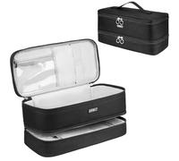 Étui de Transport de Voyage Compatible avec Les Stylets/sèche-Cheveux Shark Flexstyle, Sac de Rangement Double Couche Compatible avec Dyson Airwrap Styler/Supersonic et Accessoires, Noir, Compacte