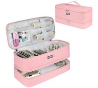 Étui de transport de voyage compatible avec les stylets/sèche-cheveux Shark Flexstyle, sac de rangement double couche compatible avec Dyson Airwrap Styler/Supersonic et accessoires, rose (sac
