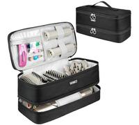 Étui de transport de voyage compatible avec Shark Flexstyle/FlexFusion/sèche-cheveux, sac de rangement double couche pour outils chauffants Dyson Airwrap/sèche-cheveux Supersonic et accessoires, noir