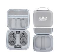 Étui de transport de voyage pour DJI Neo 2, mini étui de rangement rigide, sac de transport étanche en cuir PU EVA, coque de protection pour accessoires de drone Neo 2, Gris avec motif, Étui de