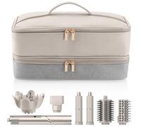 Étui de Transport de Voyage pour sèche-Cheveux Shark Flexstyle Dyson Airwrap Brosse Double Couche Accessoires Cheveux Outils Sac de Rangement pour sèche-Cheveux Revlon Organiseur, Cuir Beige à