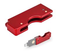 Étui de transport en aluminium pour Yubikey 5C NFC - Porte-porte-clés à rabat pour un accès rapide et une protection quotidienne, rouge