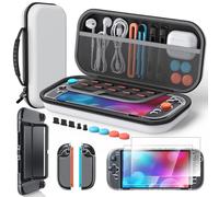 Étui de Transport et Coque Protection Écrans pour Nintendo Switch 2, Blanc | Klipdasse 5en1 Kit d'accessoires: Housse Portable, Coque Cristal, 2x Protecteurs Écran, Bouchons Silicone, Capuchons Joystick