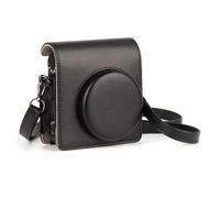 Étui de transport instantané portable en polyuréthane de style rétro pour 99 pouces avec bandoulière réglable, bouton amovible, accès rapide et protection complète, Noir , Rétro