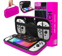 Étui de transport Orzly compatible avec le commutateur Nintendo et la nouvelle console de commutateur OLED -rose Étui de transport de voyage protecteur et portable avec poches pour accessoires et jeux
