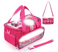 Étui de transport portable pour kit de démarrage Toniebox, sac de rangement en tissu avec poignée et bandoulière, organisateur de voyage pour accessoires de lecteur audio (rose)