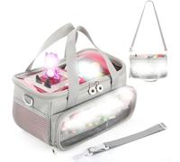 Étui de transport portable pour kit de démarrage Toniebox, sac de rangement en tissu avec poignée et bandoulière, organisateur de voyage pour accessoires de lecteur audio (gris)