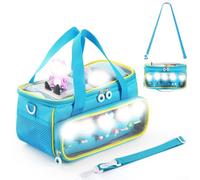 Étui de transport portable pour kit de démarrage Toniebox, sac de rangement en tissu avec poignée et bandoulière, organiseur de voyage pour accessoires de lecteur audio (bleu)