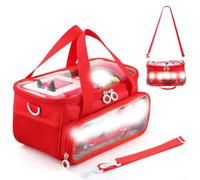 Étui de transport portable pour kit de démarrage Toniebox, sac de rangement pour figurines, lecteur audio, boîte de transport pour lecteur audio Toniebox et accessoires d'écoute (rouge)