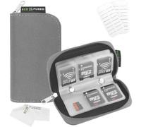 Étui de Transport pour Carte mémoire - Adapté pour Cartes SD et SDHC - 8 Pages et 22 logements - Chiffon de Nettoyage en Micro-Fibre ECO-FUSED