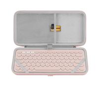 Étui de Transport pour Clavier Geekria, Housse de Protection Rigide pour Petit Clavier Compact, Compatible avec Logitech K380 et Logitech Pebble Keys 2 K380s (Rose)