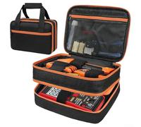 Étui de transport pour disjoncteur Klein Tools ET310 AC, organiseur d'outils double couche avec rangement pour multimètres avec poches en maille, design portable pour outils d'électricien