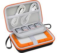 Étui De Transport Pour Disque Dur Pour Lacie Rugged/Rugged Mini/Rugged Thunderbolt Usb-C External Hard Drive Portable Hdd Lac9000298 1To 2To 4To 5To Eva Antichoc Carry Case Bag, Noir+Orange