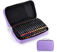 Étui De Transport Pour Marqueurs Artistiques, 60 Emplacements En Toile Avec Fermeture Éclair, Pour Marqueurs Touch Spectrum Noir Paint Sharpie, Pochette Vide Uniquement (Violet)