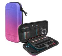 Étui de transport pour Nintendo Switch et modèle OLED, manchon de protection avec 10 cartouches de jeu pour console Switch Lite, coque de protection rigide de voyage ombré (rouge-violet)