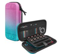 Étui de transport pour Nintendo Switch et modèle OLED, manchon de protection avec 10 cartouches de jeu pour console Switch Lite, coque de protection rigide de voyage - Ombre (bleu poudre)