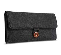 Étui de transport pour Nintendo Switch, housse de rangement ultra légère en feutre pour accessoires de console Nintendo Switch avec 6 supports de cartouches de jeu - Gris,