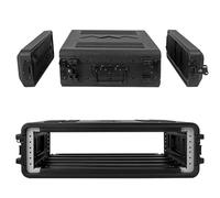 Étui de transport pour rack 19" 2U - Mallettes de vol peu profondes, durables en polyéthylène haute densité étanche à l'eau et à la poussière 390-2U avec compartiments pour microphones, étuis de