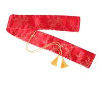 Étui de Transport pour Sabre en Soie Rouge, Style Vintage avec Pompon | Rangement pour Bâtons D’arts Martiaux et Autres Objets Longs, Finition Chic, Usage Quotidien
