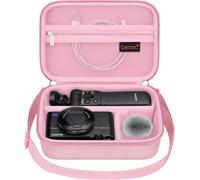 étui de Transport pour Sony ZV-1F/ZV-1/ZV-1II Vlog numérique et Vlogger Kit d'accessoires trépied,Sac de Rangement de Voyage avec Sangle,câble de Poche en Maille,Rose