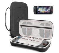 Étui de transport pour Switch 2,Coque de voyage dure compatible avec Nintndos Switch 2 Console avec 10 porte-cartouches de jeu et film trempé,Design à l'épreuve des chocs,Accessoires de jeu portables