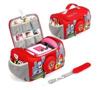 Étui de Transport pour Toniebox, Sac Organiseur Compatible Personnages Tonies Figures, Écouteurs et Accessoires, Rouge