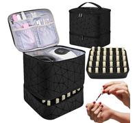 Étui de transport pour vernis à ongles - Organiseur double couche avec fente pour sèche-ongles | Sac de rangement de vernis à ongles d'une capacité de 30 bouteilles pour les techniciens et les passion