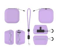 Étui de transport rigide avec lanière et mousqueton, sac de rangement adapté pour Tomy Punyrunzu Gummies, violet, Minimal