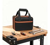 Étui de transport rigide compatible avec klein tools ET310 AC Disjoncteur Finder Sac de rangement double couche avec poches en maille pour testeur d'électricien et accessoires, noir/orange