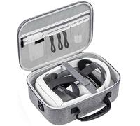 Étui de transport rigide compatible avec les accessoires Meta Quest 3/Quest 2, manettes tactiles et autres, rangement de casque VR, pour Oculus Quest 3S/Quest 3/Vision Pro, gris, gris, Moderne