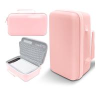 Étui de transport rigide en EVA compatible avec imprimante photo Liene M100 M200 10,2 x 15,2 cm, espace supplémentaire pour chargeur, papier photo, carte mémoire et batterie Rose (étui uniquement)