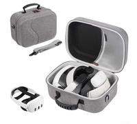 Étui de transport rigide en EVA compatible avec Meta 3/3S, étui de rangement portable résistant aux chocs avec bandoulière, pour casque de réalité virtuelle et manettes (gris)