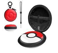 Étui de transport rigide pour Pokémon Go Plus +, housse de rangement portable antichoc avec dragonne et mousqueton., rouge/blanc, Organiseur de sac