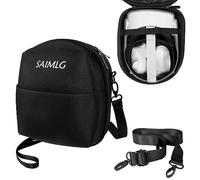 Étui de transport VR pour Oculus Quest 2 : étui de transport rigide pour sangle de tête avec batterie et accessoires de jeu VR et driver tactile, sac à dos pour Oculus et Meta, Noir, Mininum Size