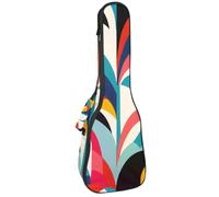 Étui de ukulélé de concert de concert à motif d'art géométrique abstrait avec rangement, sac gigbag imperméable 1 cm d'épaisseur rembourrage en éponge, Multicolore (02), 25.9x9x3.1in/66x23x8cm