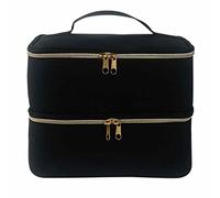 Étui de vernis à ongles, grand organisateur de vernis à ongles, fermeture éclair, sac multicouche pour vernis à ongles, noir, 9,84*7,87*7,48 pulgadas, voir la description