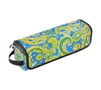 Étui de voyage 2 en 1 pour fer à friser avec coussinet résistant à la chaleur, étanche, portable, ouvert plat, sac de voyage pour fer plat, outils chauds et accessoires de soins capillaires, rétro