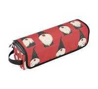 Étui de voyage 2 en 1 pour fer à friser avec coussinet résistant à la chaleur, support de voyage pour fer à friser, fer à lisser, sèche-cheveux plat, nains noirs et blancs, étui de voyage de Noël