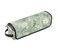 Étui de voyage 2 en 1 pour fer à friser avec tapis amovible résistant à la chaleur, étui de transport portable pour fers plats, fers à lisser, fers à friser, style pastoral Fresh Little Daisy