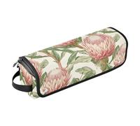 Étui de voyage 2 en 1 pour fer à friser et tapis résistant à la chaleur avec fermeture éclair de grande capacité pour fers plats, lisseurs, fers à friser, Peach King Protea Beauty Summer