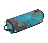 Étui de voyage 2 en 1 pour fer à friser et tapis résistant à la chaleur avec fermeture éclair turquoise pierres de roche occidentales imperméables Organiseur de voyage pour fers plats, lisseurs, fers