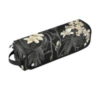 Étui de voyage 2 en 1 pour fer à friser et tapis résistant à la chaleur, imperméable, organiseur de voyage pour fer à lisser, fer à friser, sèche-cheveux, art botanique élégant, noir, voyage, art