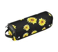Étui de voyage 2 en 1 pour fer à friser et tapis résistant à la chaleur, organiseur d'outils de cheveux de grande capacité pour fer à friser, fer à lisser, sèche-cheveux plat, petit tournesol