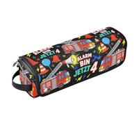 Étui de voyage 2 en 1 pour fer à friser et tapis résistant à la chaleur pour 4e anniversaire de garçon, pompier, camion de pompiers, étui de transport double couche pour fer à lisser, fer à friser
