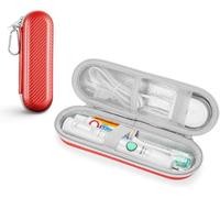 Étui de Voyage avec Brosse à Dents Électrique pour Marron Oral B/Oral-B Pro/Sonicare Electric Toothbrush avec Accessoires de Rangement, Étui de Voyage Rigide et Portable (Coral Red)
