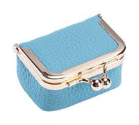 Étui de voyage en cuir avec porte-monnaie portable Kiss pour collier, boucles d'oreilles, pièces de monnaie en cuir, bagues, bleu, Beauté de masse