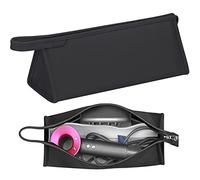 Étui de voyage portable en cuir synthétique pour Dyson Airwrap Styler - Étui de protection pour sèche-cheveux Dyson Supersonic - Sac de transport étanche pour accessoires Dyson (noir), Noir , Moderne