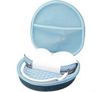 Étui de voyage pour AirPods Max avec housses de coussinets d'oreille - Sac rigide en EVA robuste et résistant aux chocs pour câbles et accessoires 22 x 21 cm (bleu)