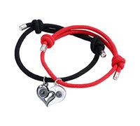 Étui de voyage pour bijoux Deux pierres à désirer noires et blanches Amour qui tient les mains Bracelet à ventouse phase Bracelet de doigt (C, taille unique)
